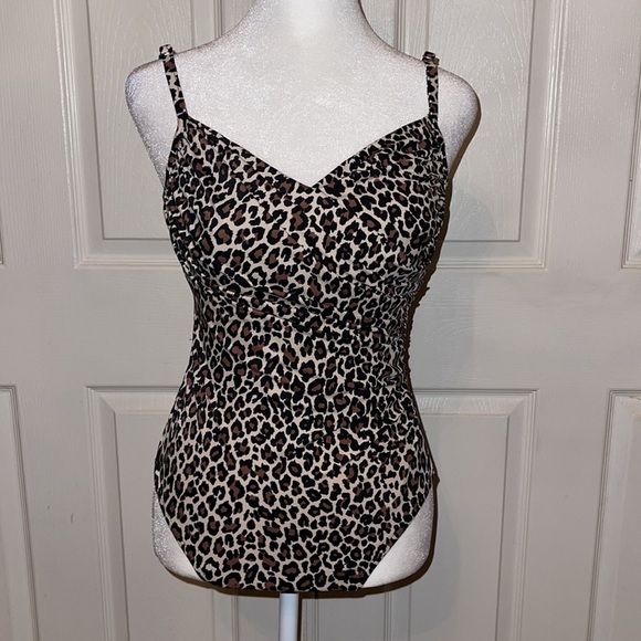 Aqua Green Animal Print One Piece Swimsuit - Picture 1 of 6